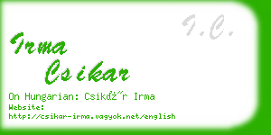 irma csikar business card